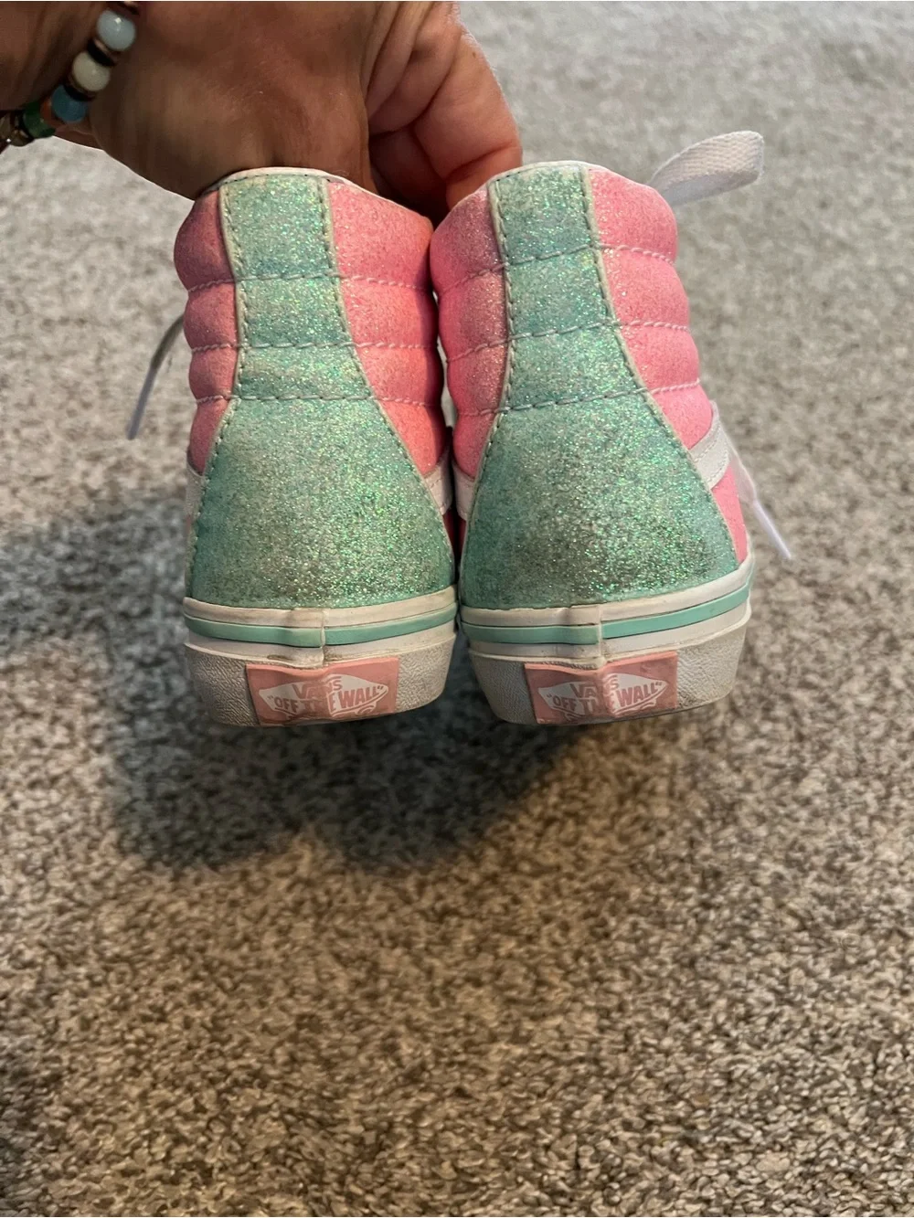 Sparkle VANS high tops, size 1, perfect for back to school!